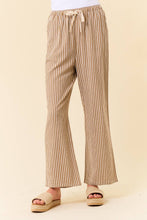 Load image into Gallery viewer, LINEN BLEND STRIPE WIDE LEG PANTS