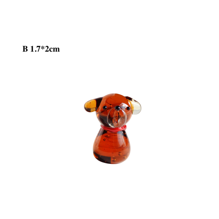 Mini Glass Dog Figurines Ornaments – Animal Desk Decor
