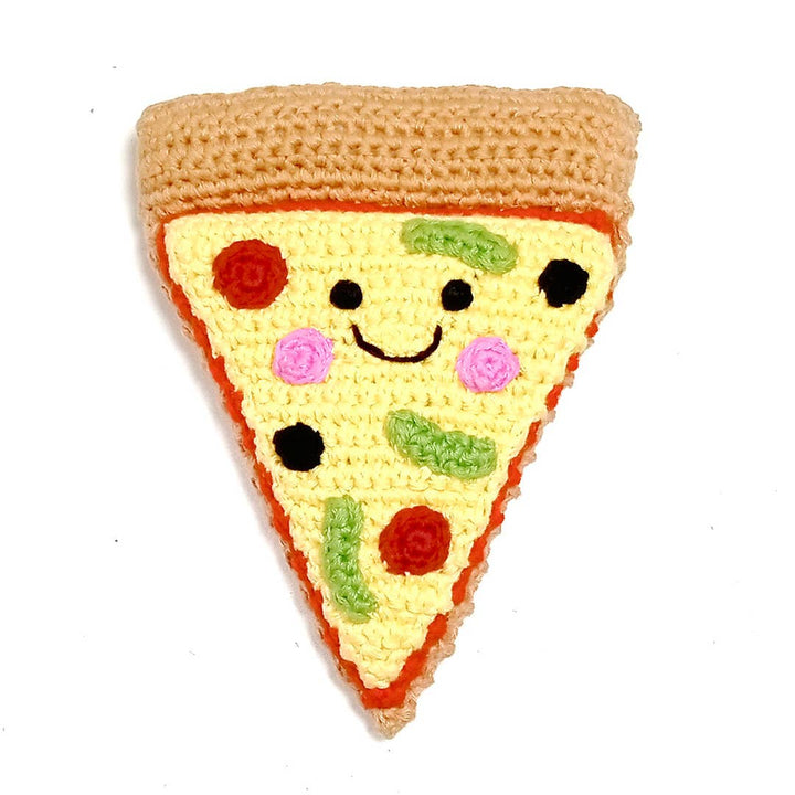 Savory Pizza Slice - Organic Cotton Crochet Baby Toy Rattle
