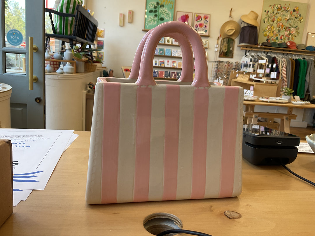 Striped handbag vase Sweet Bonny SB08