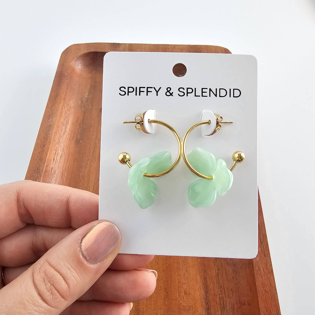 Magnolia Hoops - Sage // Jewelry, Earrings SS232