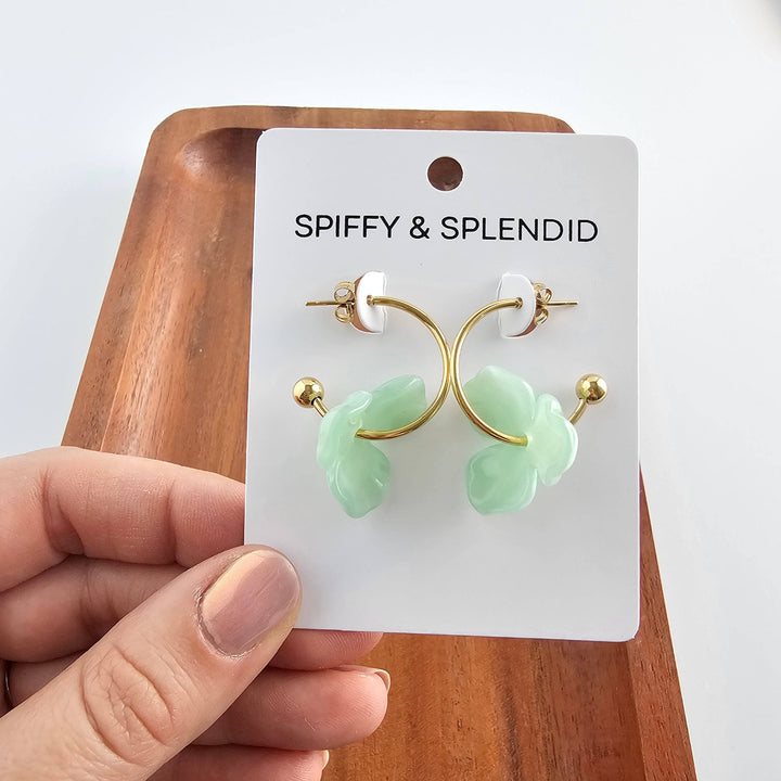 Magnolia Hoops - Sage // Jewelry, Earrings SS232