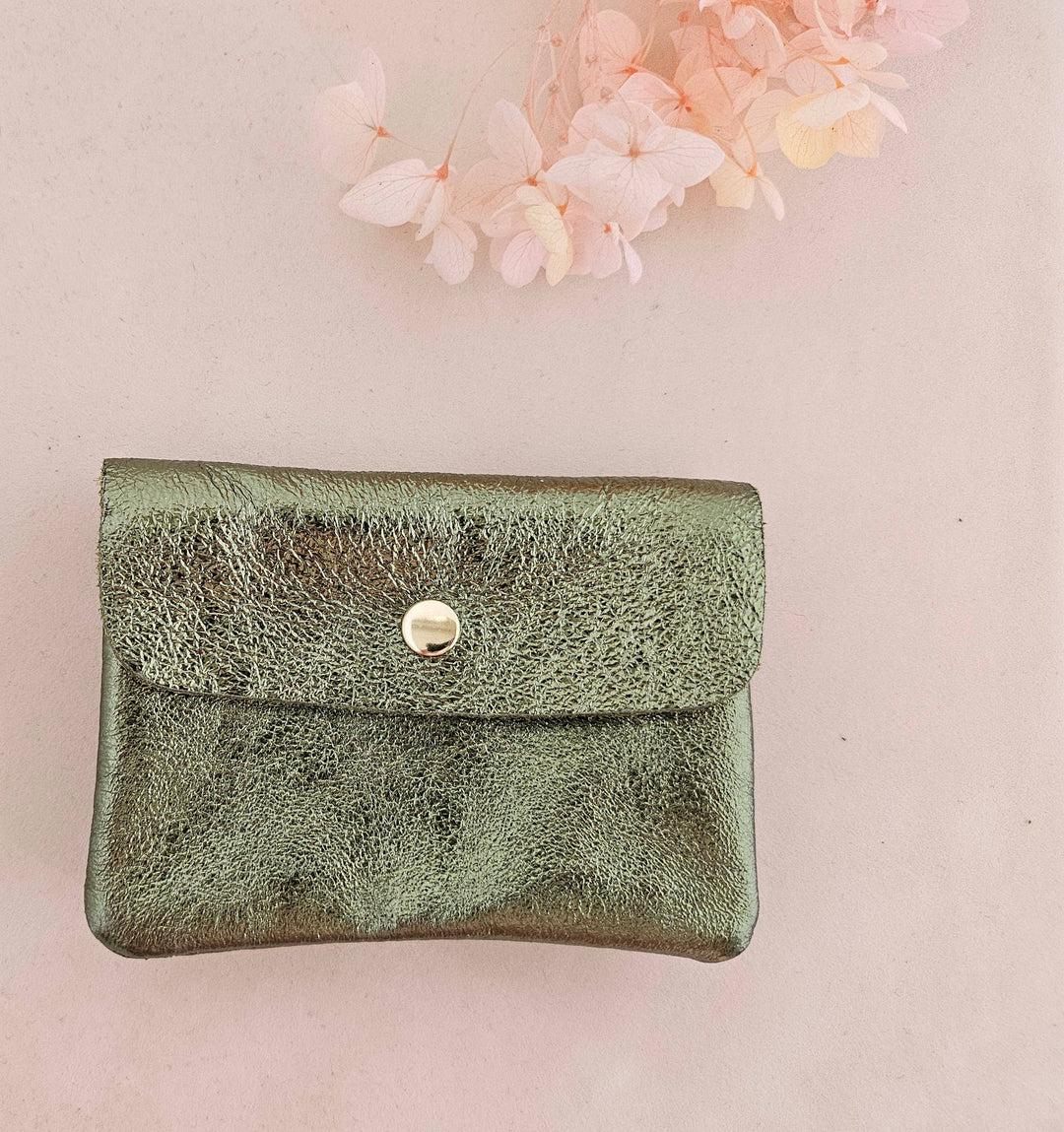 Metallic leather Kangoo wallet Mint RM38