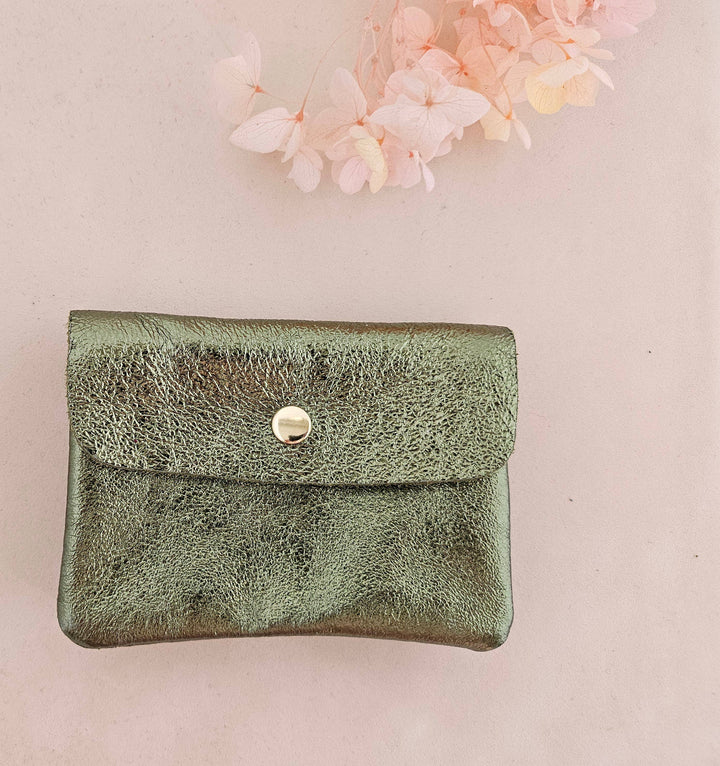 Metallic leather Kangoo wallet Mint RM38