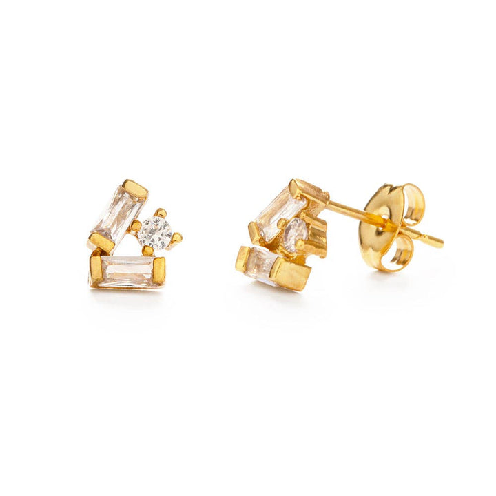 Baguette Crystal Cluster Stud Earrings 25BSC