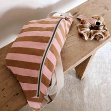 Load image into Gallery viewer, WOMEN BUM BAG STRIPES CARAMEL / STRAWBERRY