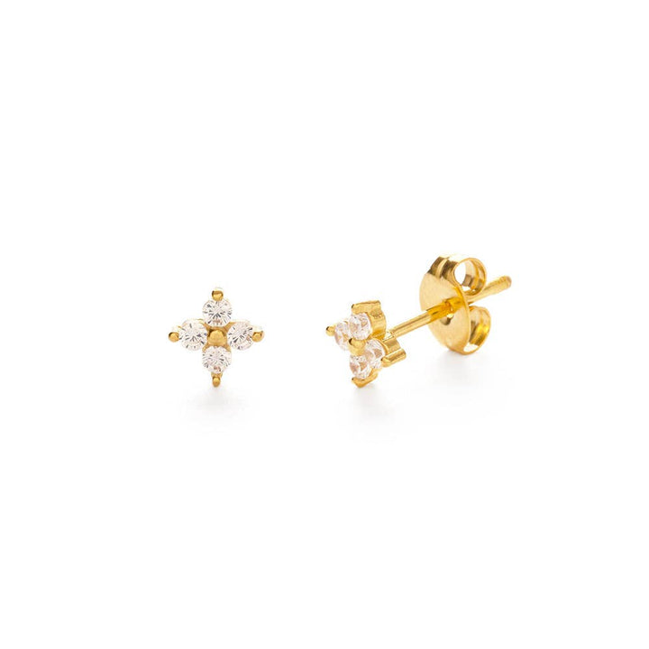 Crystal Flower Stud Earrings 25FL