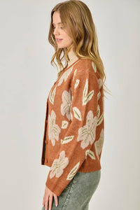 61133 Floral Sweater Cardigan