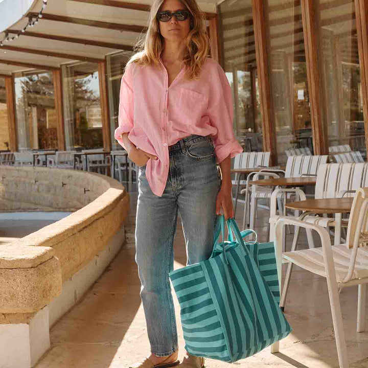 ELISA TOTE BAG STRIPES CAPRI / TAHITIAN