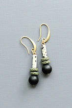 Load image into Gallery viewer, LEXE16 Dalmatian jasper and lava rock earrings