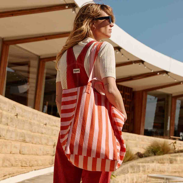 ELISABETH TOTE BAG STRIPES TOMATO / CANDY