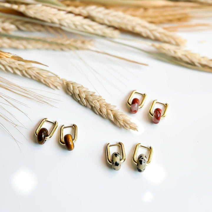 Dalmatian Jasper Hoops NC321