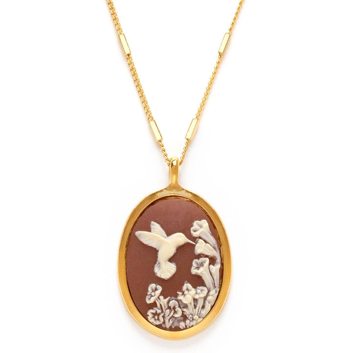 Hummingbird Vintage Cameo Necklace AS06