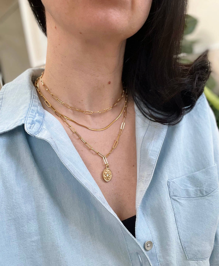 Paperclip Chunky Chain~ Gold Plated Stainless Steel GG01