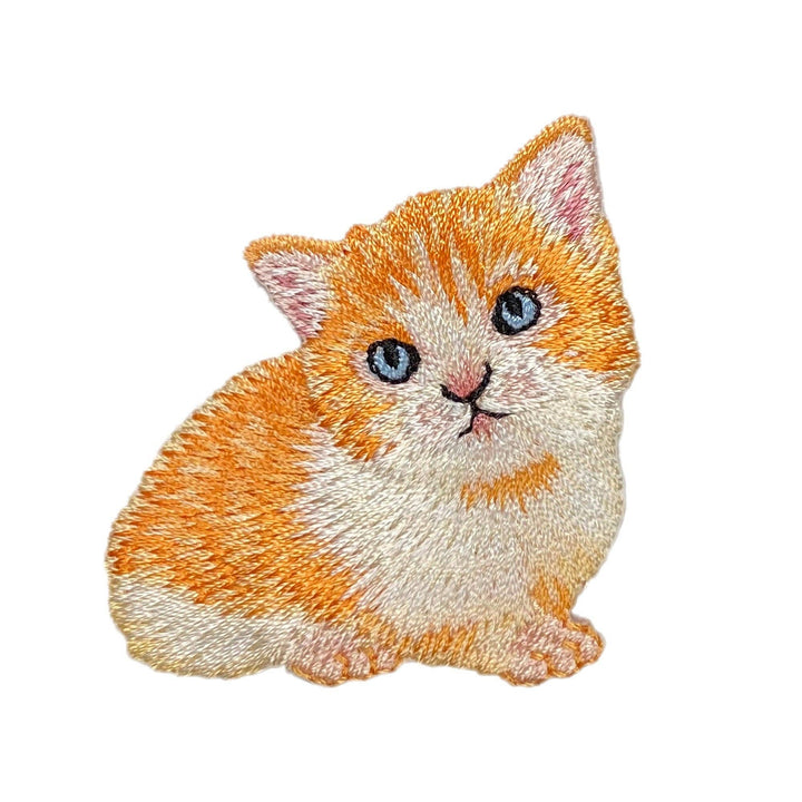 Orange Tabby Cat, Kitten, Embroidered, Iron on Patch IR