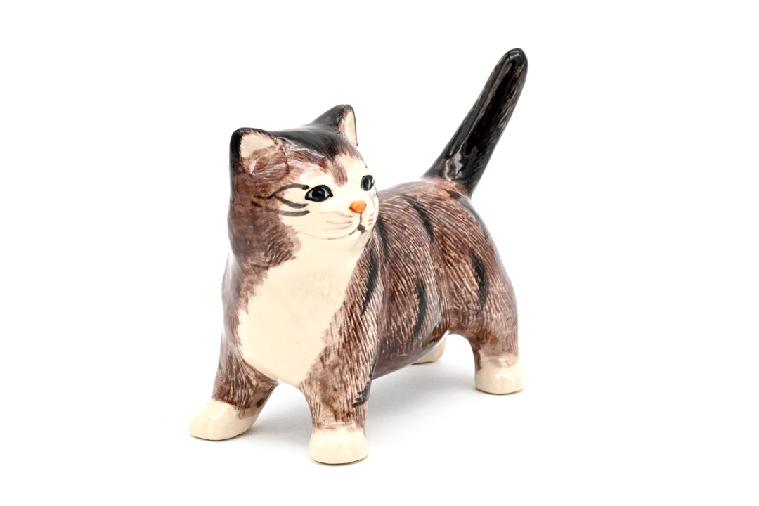 MiniL128 Decorative Miniature Ceramic Tiny L Tabby cat