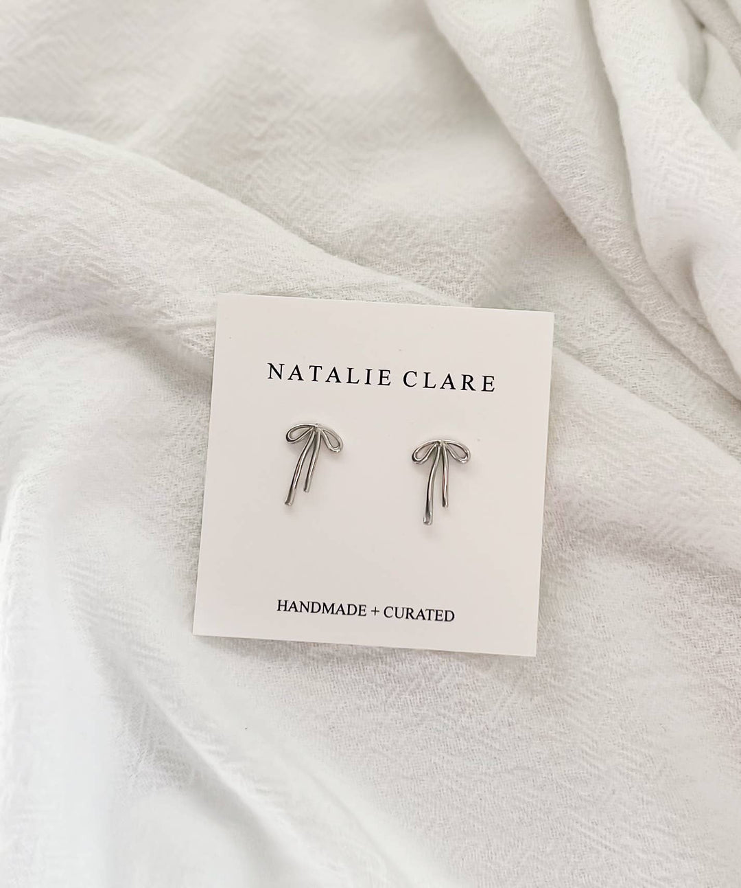 The Ribbon Earrings Silver