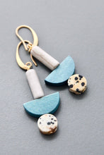 Load image into Gallery viewer, HYLE29 Gray and turquoise earrings
