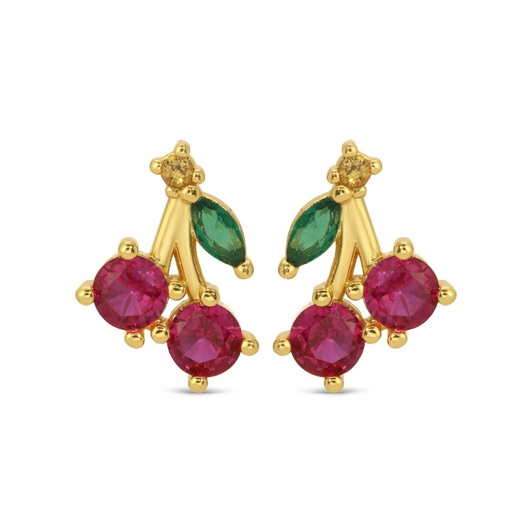 Cherry Studs On Velvet Gift Tag SP984