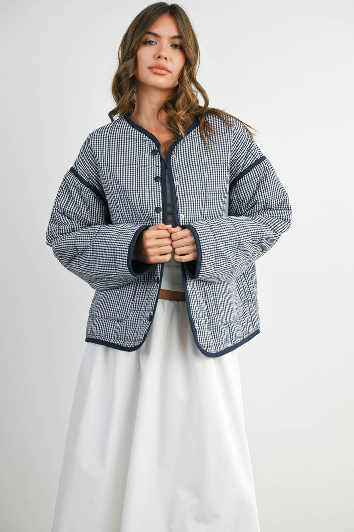 Buttoned Quilted Puffer Jacket - BMJ78