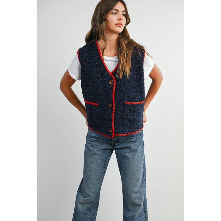 Confetti Contrast-Trimmed  Vest - BMJ89