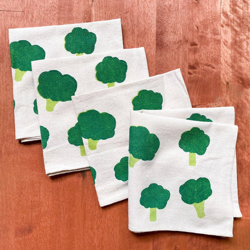 Hand Printed Natural Cotton Cloth Napkins BB22