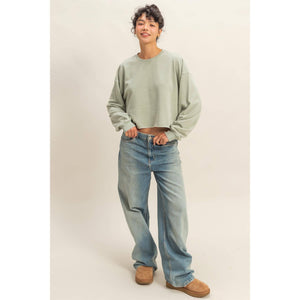Cropped Crewneck Sweatshirt HYF11