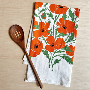 Poppies Tea Towel / Kitchen Decor / USA Made HM104