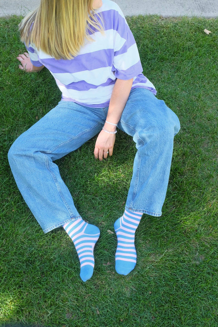 Retro Ribbed Striped Socks Spring time