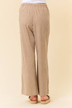 Load image into Gallery viewer, LINEN BLEND STRIPE WIDE LEG PANTS