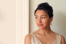 Load image into Gallery viewer, Gold Leaf Chandelier Earrings SP03