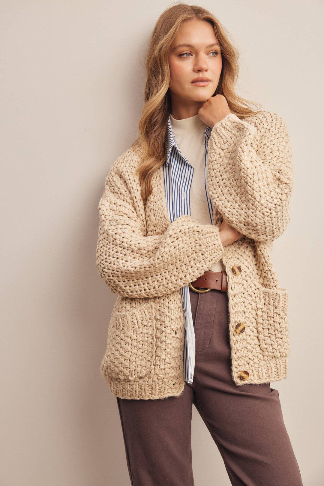 Handmade Chunky Knit Cardigan FSW61
