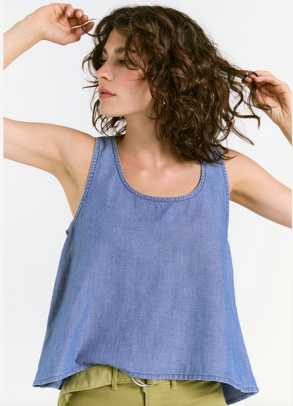 WABI SABI CROP TANK - MEDIUM BLUE PBA23