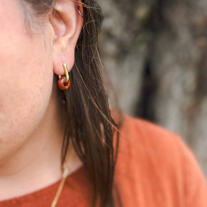 Red Jasper Hoops NC21
