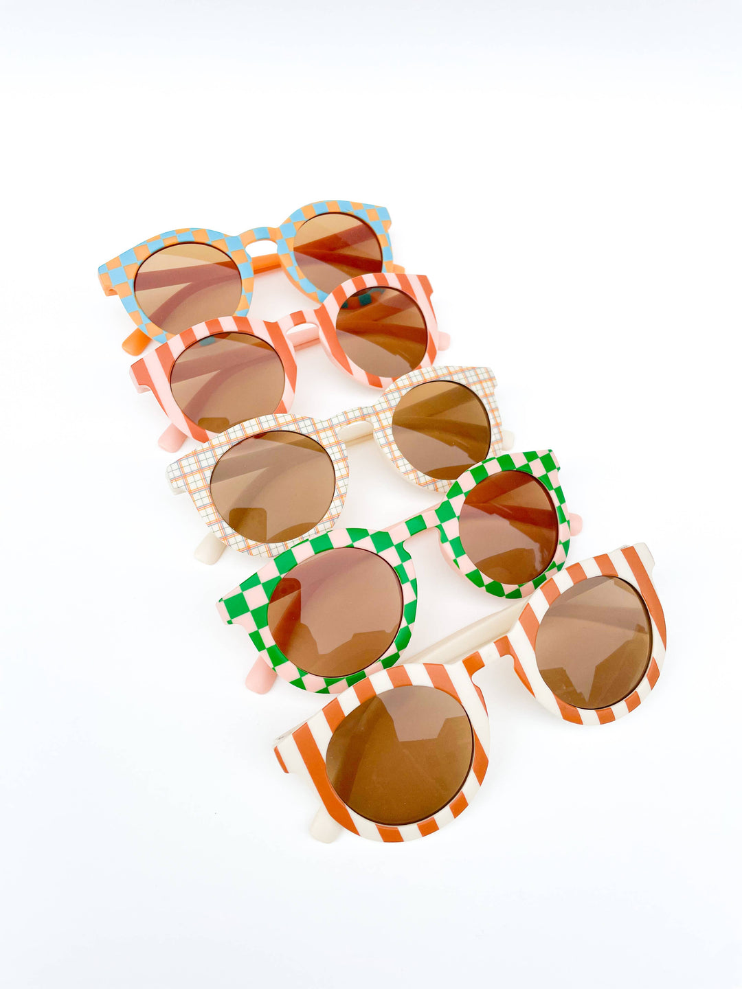 Cabana Blush &amp; Tan Stripe Kids Toddler Sunglasses