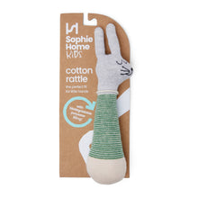 Load image into Gallery viewer, Cotton Knit Baby Rattle Toy - Cat: Blue