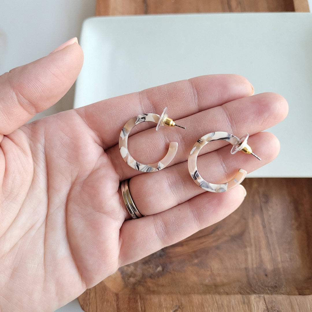 Cam Mini Hoops - Sandstone // Jewelry, Earrings, Fall SS354