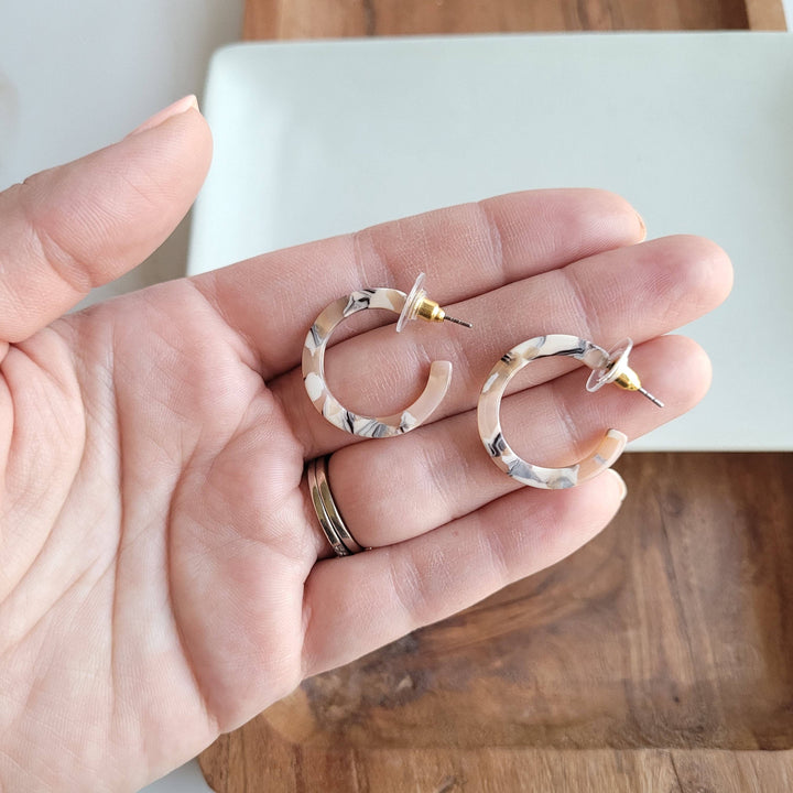 Cam Mini Hoops - Sandstone // Jewelry, Earrings, Fall SS354