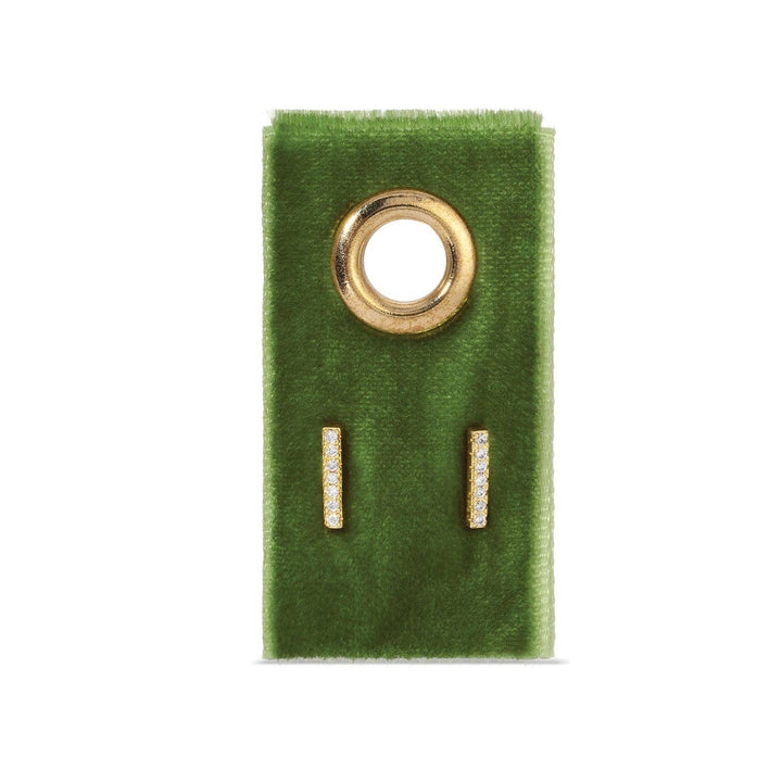 Pave Bar Studs On Velvet Gift Tag SP983