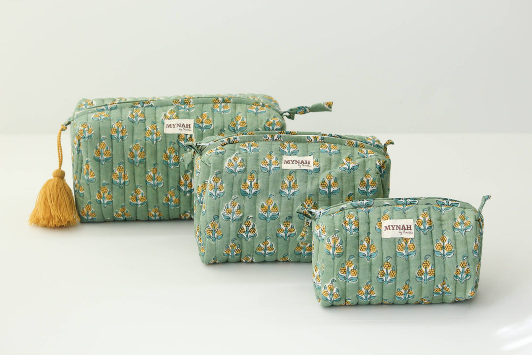Ochre motif print travel/make up/organizer/bag MH877