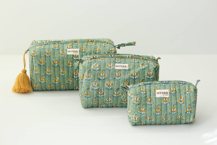 Ochre motif print travel/make up/organizer/bag MH877