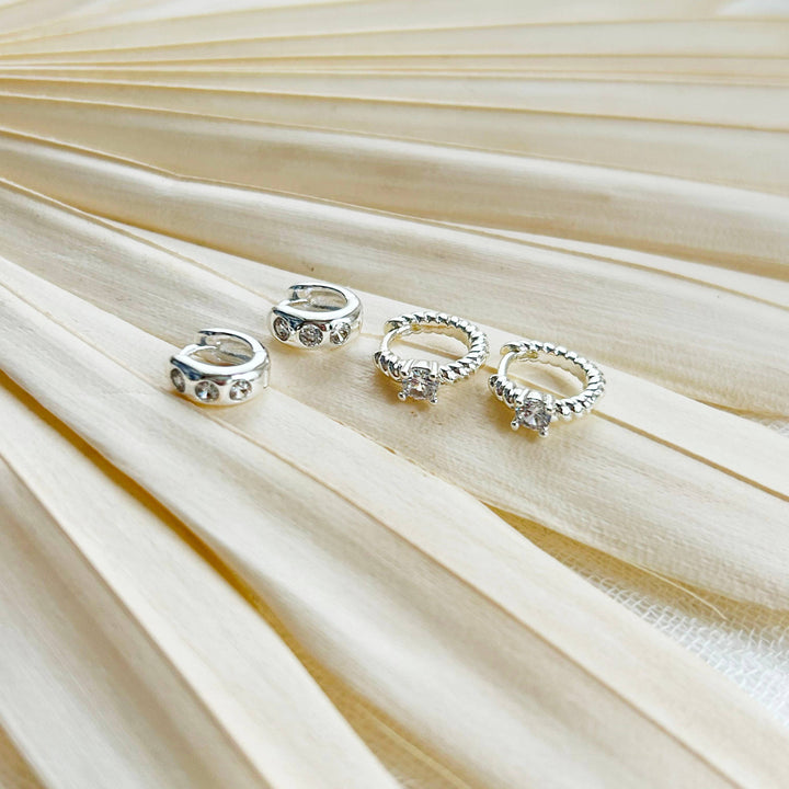 Silver Huggie Hoop Stacking Set 
