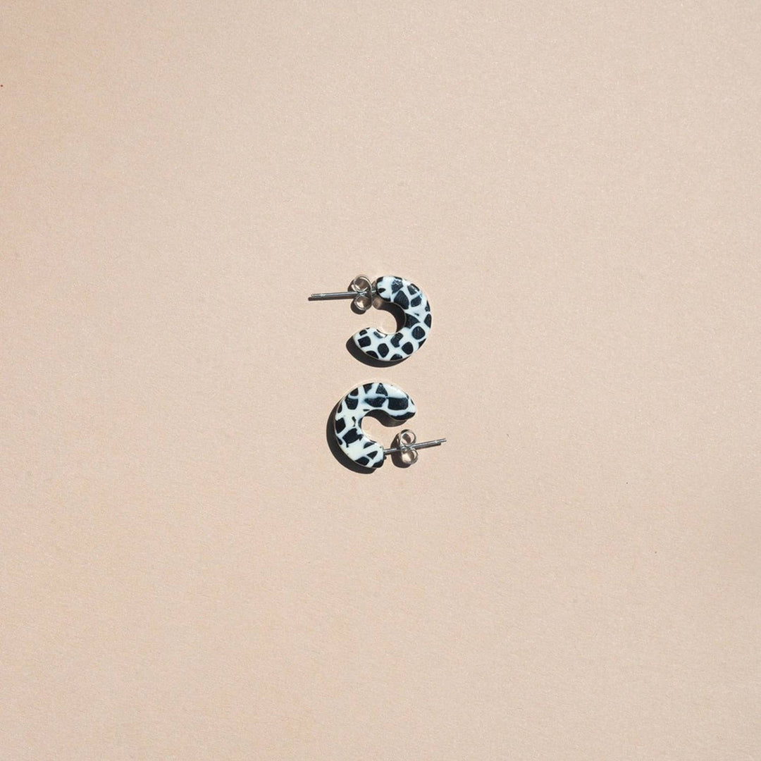 Mali | Dalmatian | Speckled Hoop Earrings | Small Size NN26