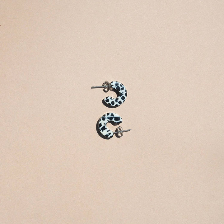 Mali | Dalmatian | Speckled Hoop Earrings | Small Size NN26