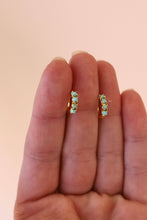 Load image into Gallery viewer, MINI TURQUOISE HOOPS KW89