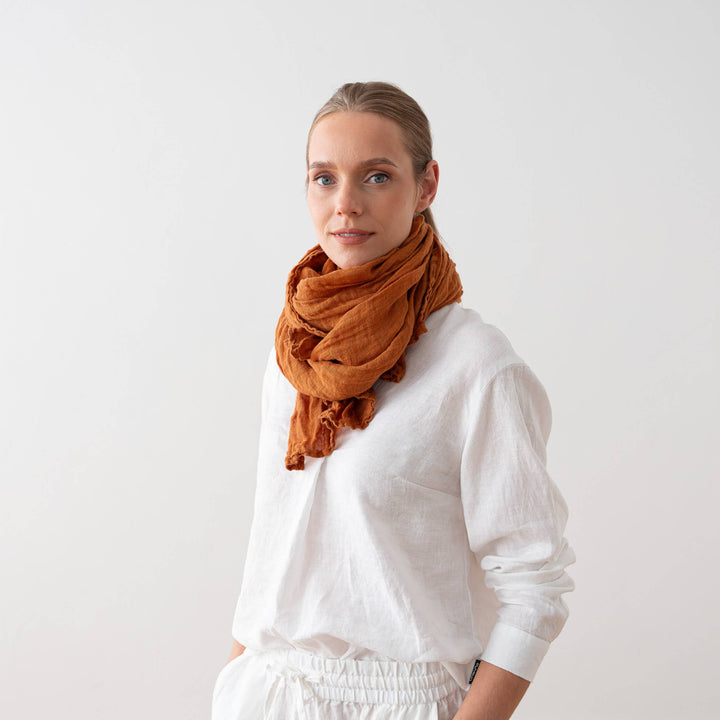 Garza Linen Scarf CINAMON LM230
