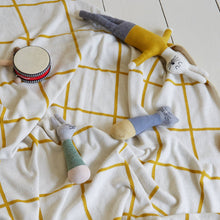 Load image into Gallery viewer, Cotton Knit Baby Rattle Toy - Cat: Blue