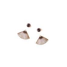 Load image into Gallery viewer, Onyx Mini Pleat Jacket Earrings MS13