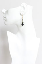 Load image into Gallery viewer, LEXE16 Dalmatian jasper and lava rock earrings