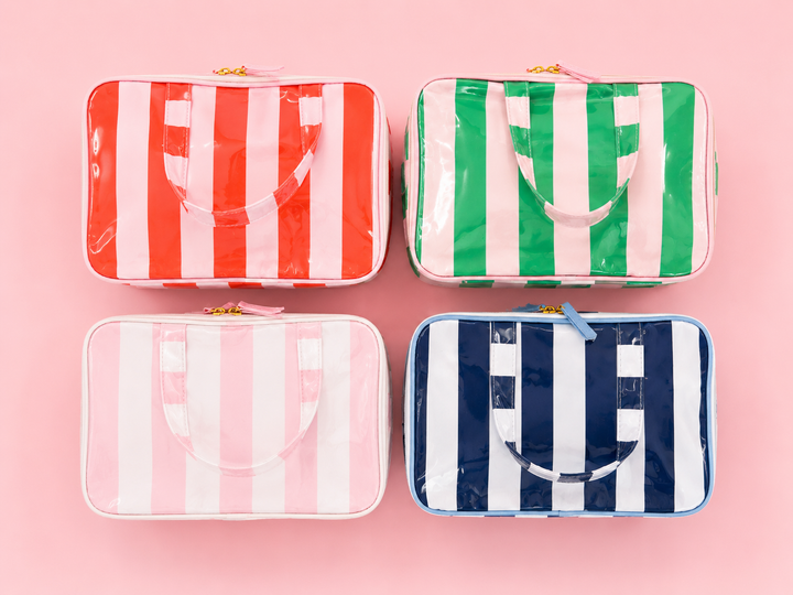 Gloss &amp; Go - Colorful Stripe Wipeable Travel Cosmetic Case